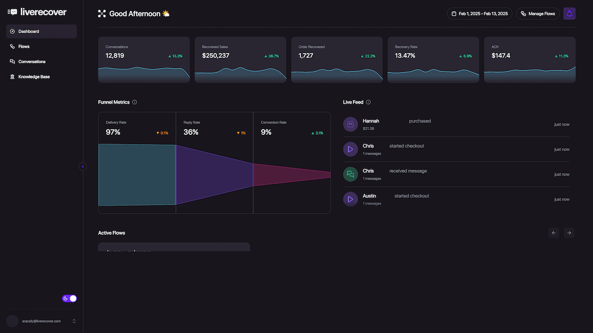 LiveRecover Dashboard