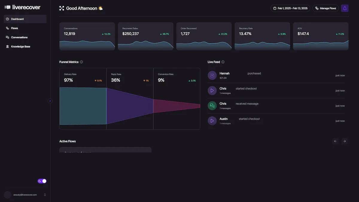 LiveRecover Dashboard